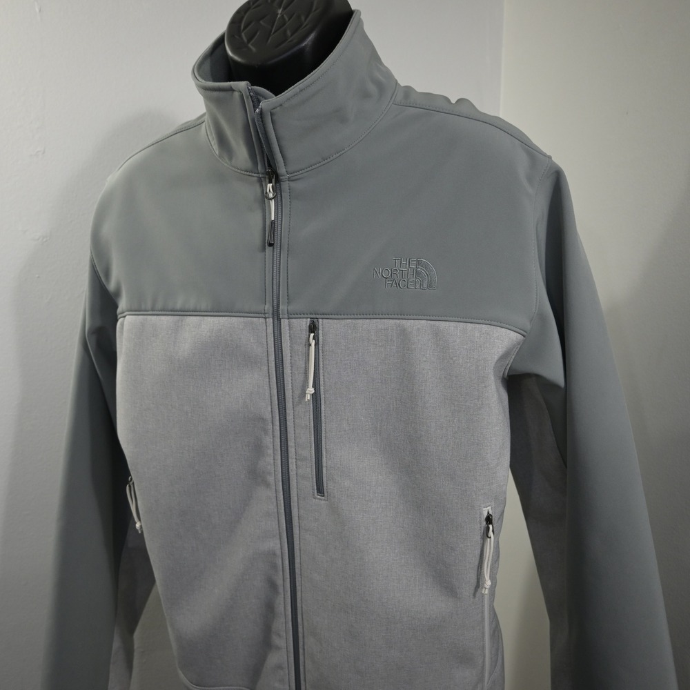 The North Face Softshell Jacket Mens XL Gray Full Zip Apex Bionic Fleece Lined